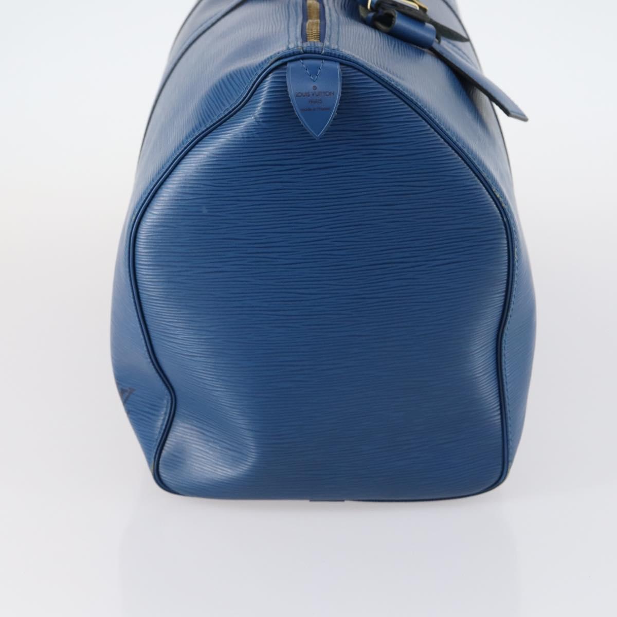 LOUIS VUITTON Epi Keepall 50 Boston Bag Blue M42965 LV Auth 144439