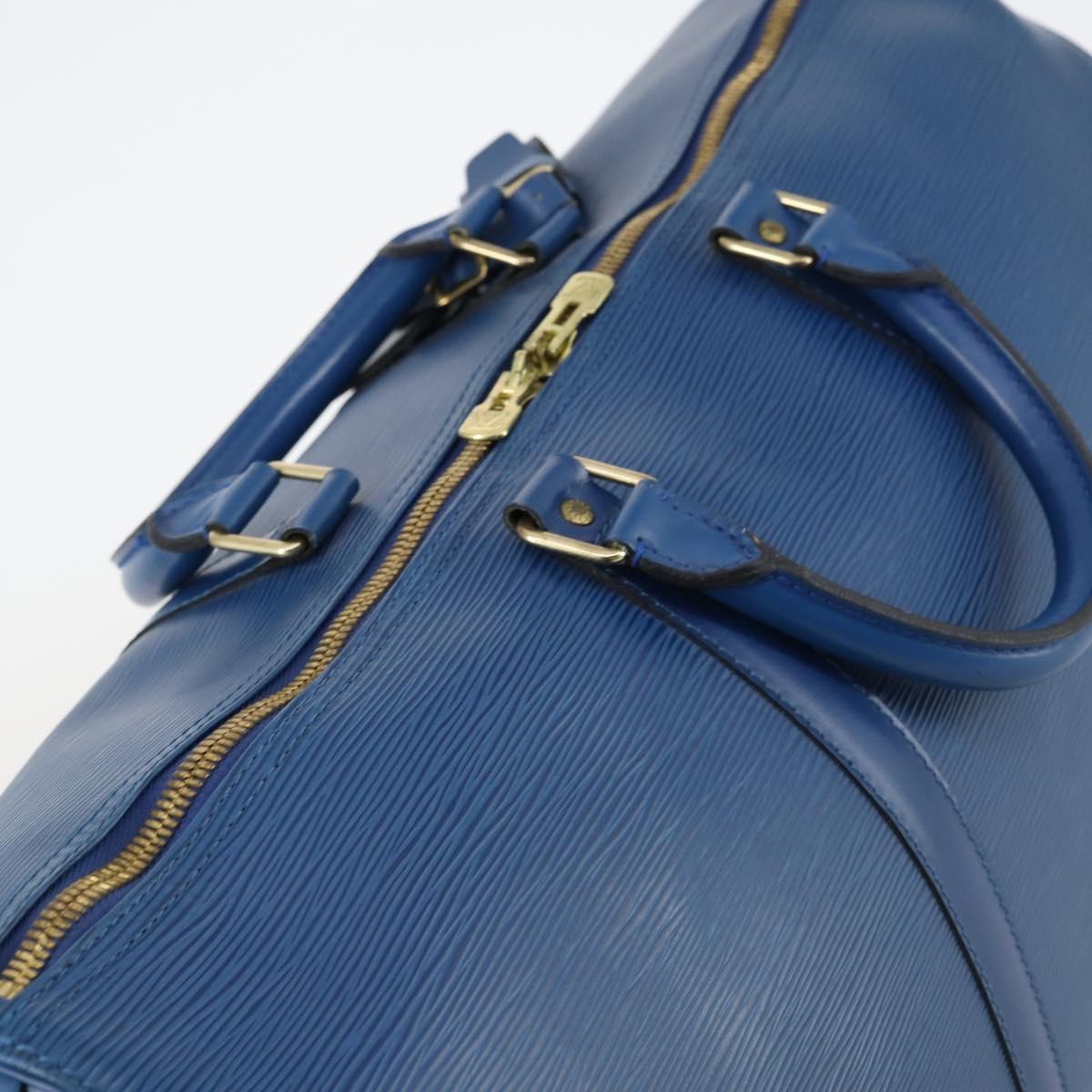LOUIS VUITTON Epi Keepall 50 Boston Bag Blue M42965 LV Auth 144439