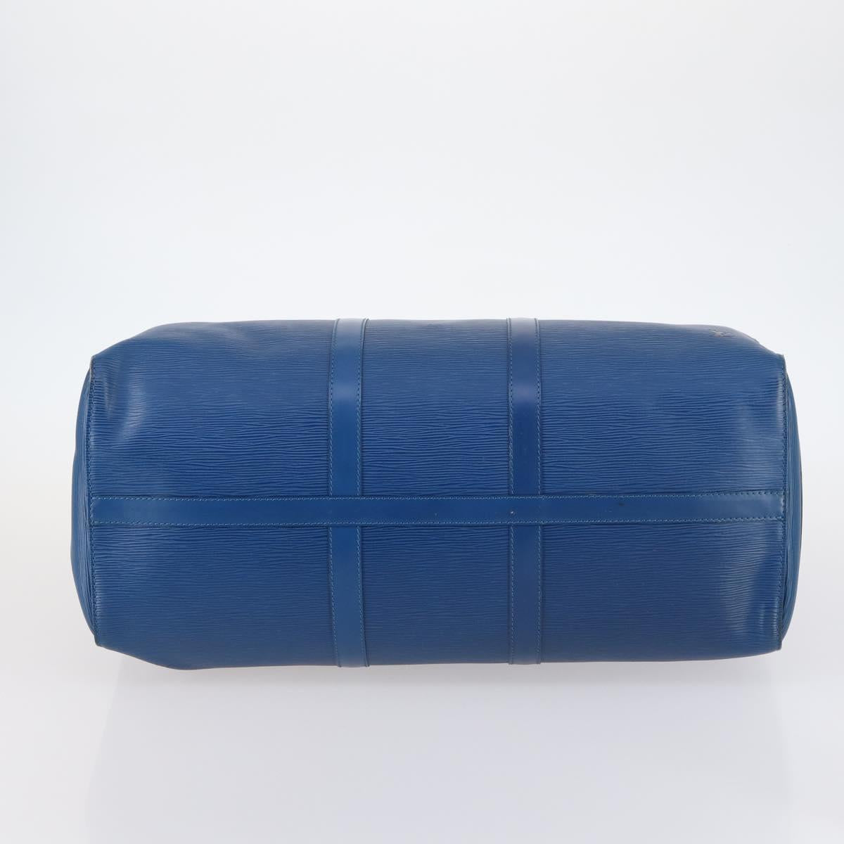 LOUIS VUITTON Epi Keepall 50 Boston Bag Blue M42965 LV Auth 144439