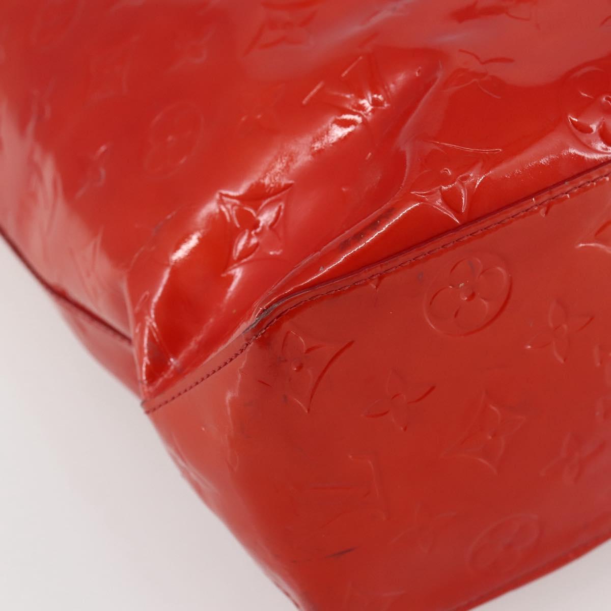 LOUIS VUITTON Monogram Vernis Reade MM Hand Bag Red Rouge M91086 LV Auth 144441
