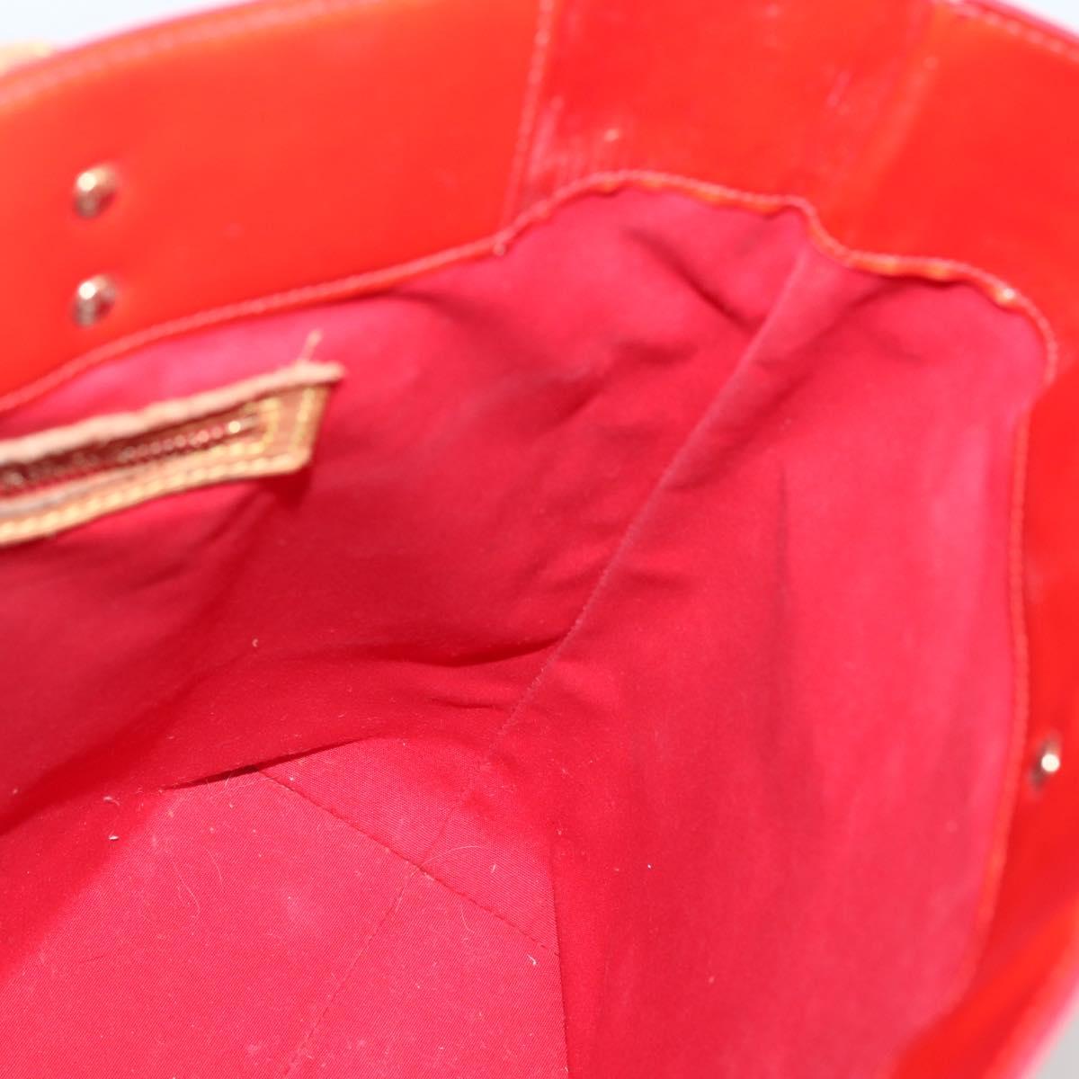 LOUIS VUITTON Monogram Vernis Reade MM Hand Bag Red Rouge M91086 LV Auth 144441