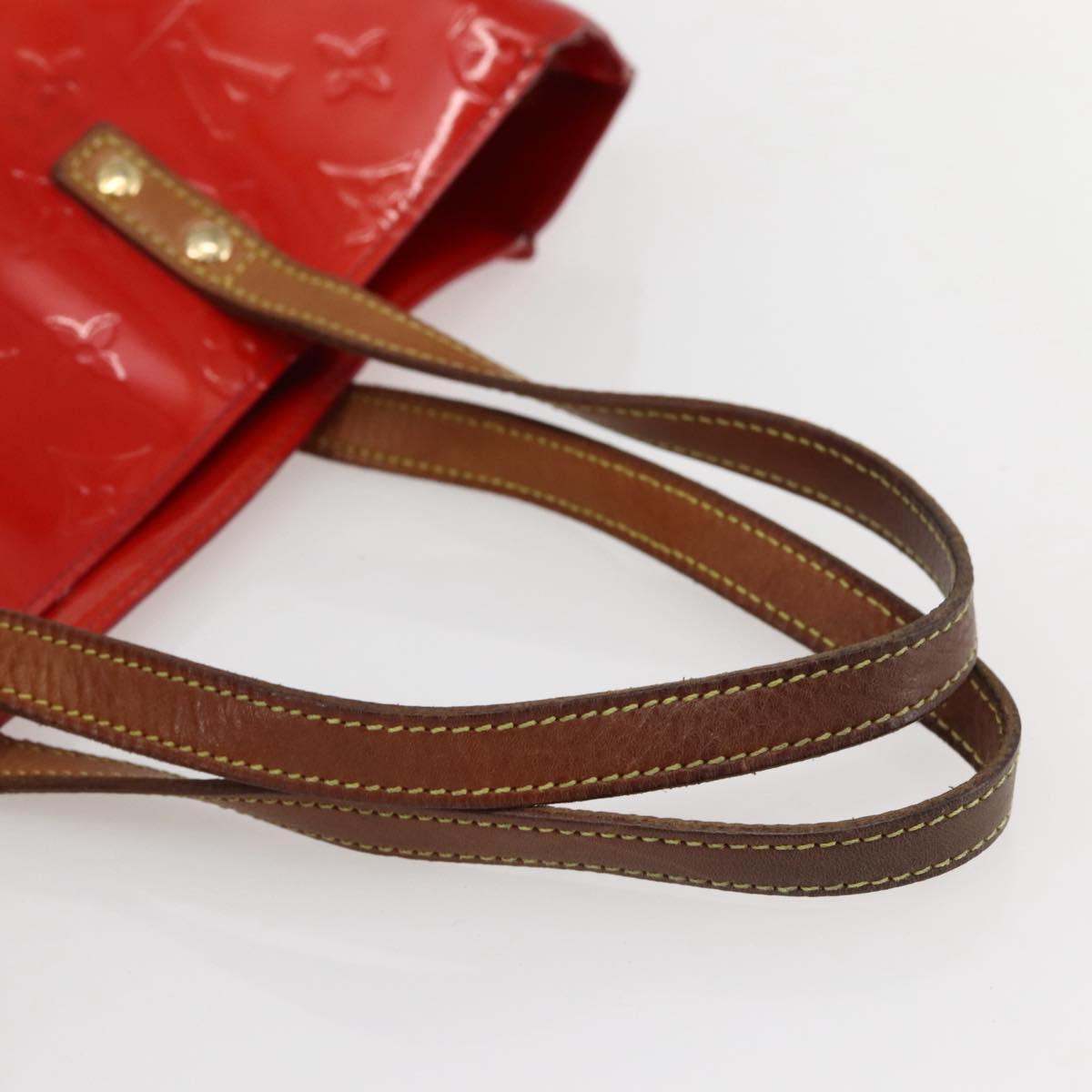 LOUIS VUITTON Monogram Vernis Reade MM Hand Bag Red Rouge M91086 LV Auth 144441