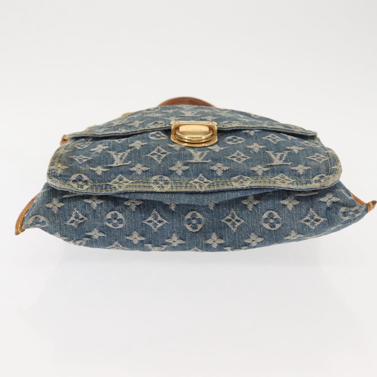 LOUIS VUITTON Monogram Denim Flat Shopper Tote Bag Blue M95018 LV Auth 144442