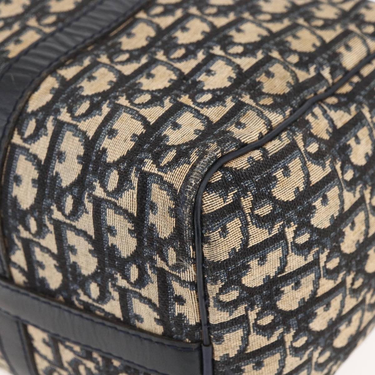 Christian Dior Trotter Canvas Hand Bag Navy Silver Auth 144464