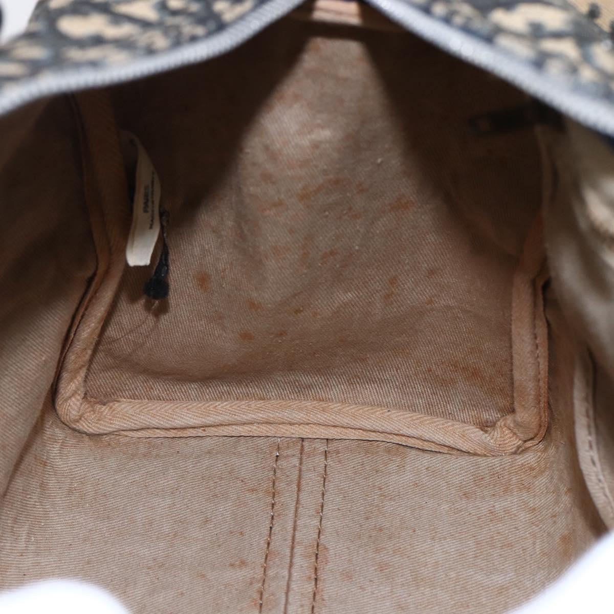 Christian Dior Trotter Canvas Hand Bag Navy Silver Auth 144464