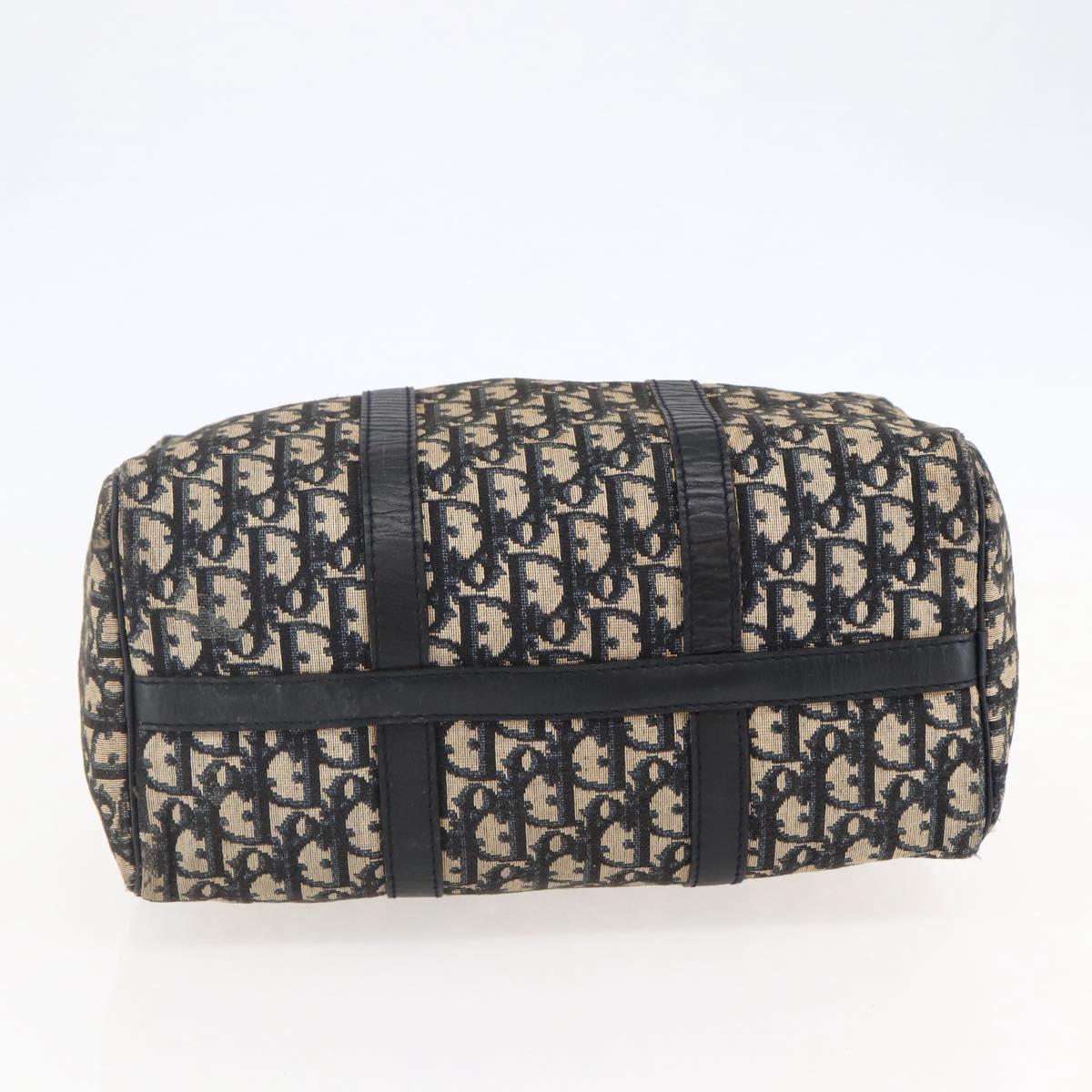 Christian Dior Trotter Canvas Hand Bag Navy Silver Auth 144464