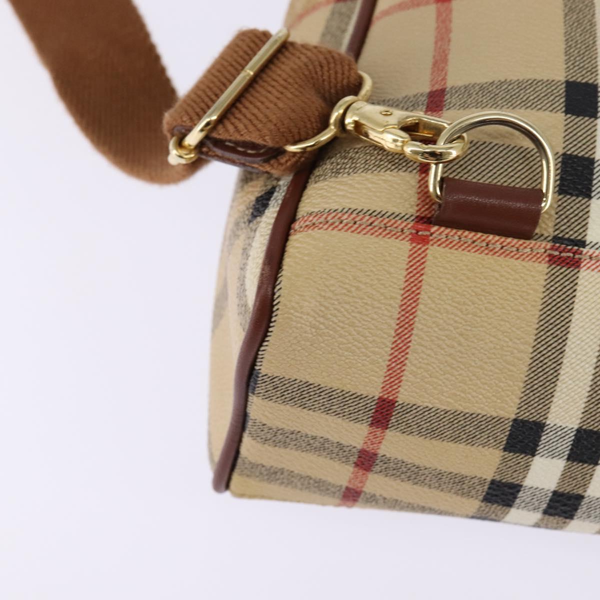 BURBERRY Nova Check Backpack PVC Beige Gold Auth 144466