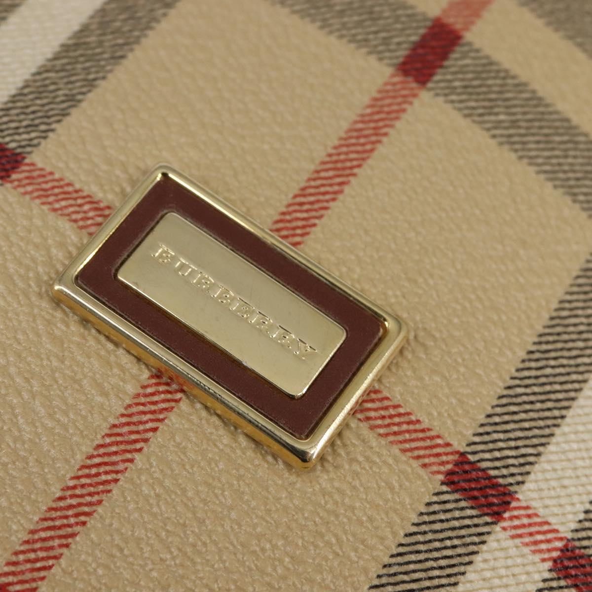 BURBERRY Nova Check Backpack PVC Beige Gold Auth 144466