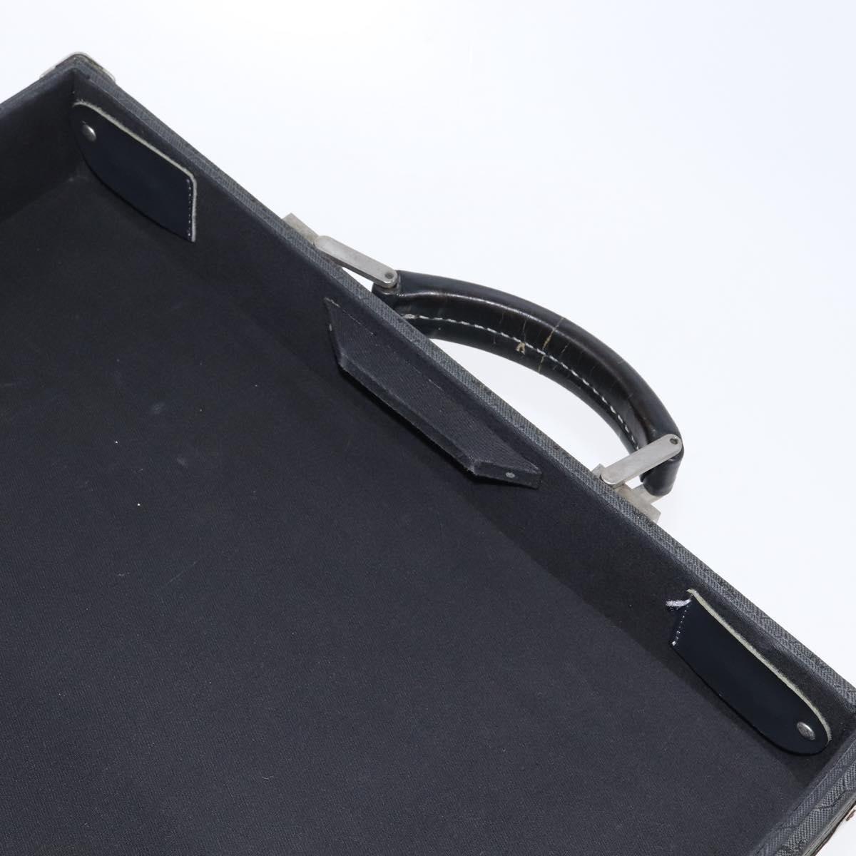 Christian Dior Honeycomb Canvas Attache case Trunk Black Auth 144467