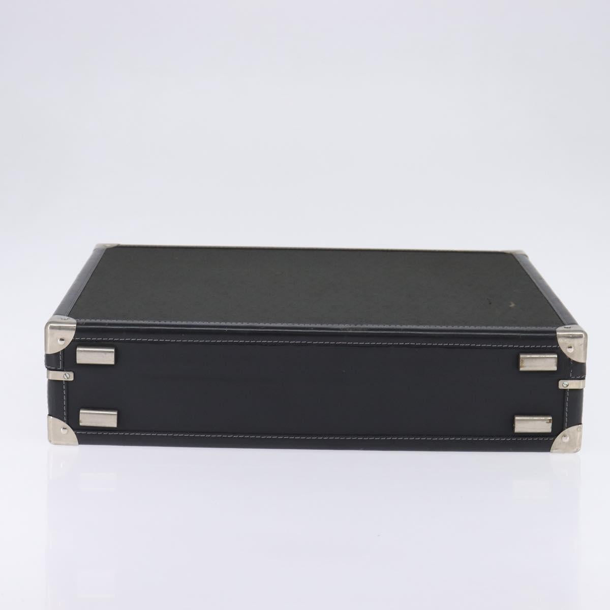 Christian Dior Honeycomb Canvas Attache case Trunk Black Auth 144467