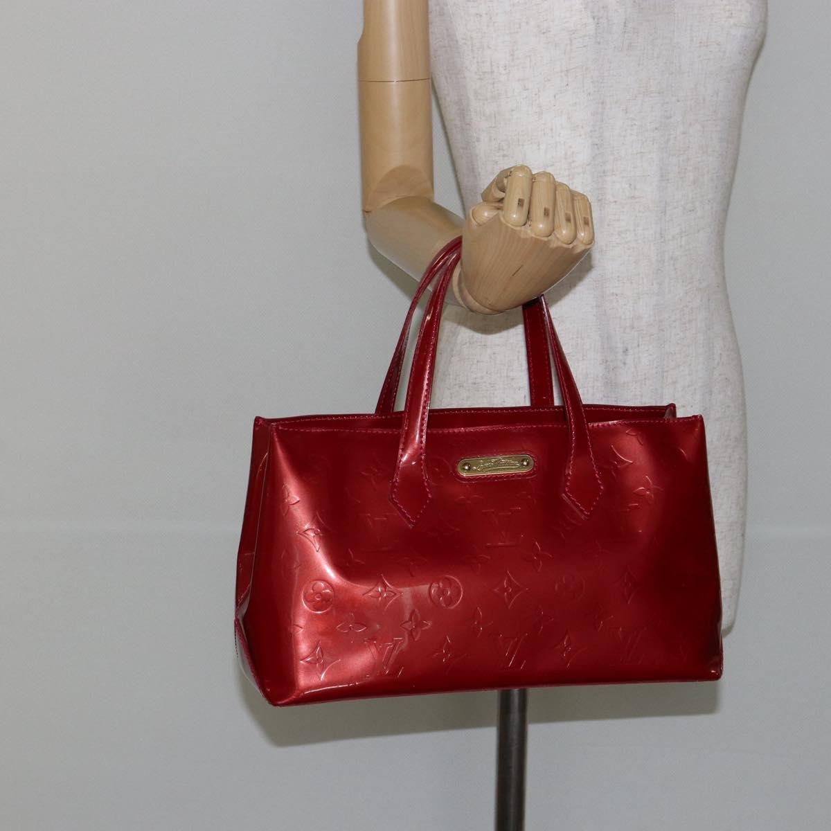 LOUIS VUITTON Monogram Vernis Wilshire PM Bag Pomme D'amour M93642 Auth 144468