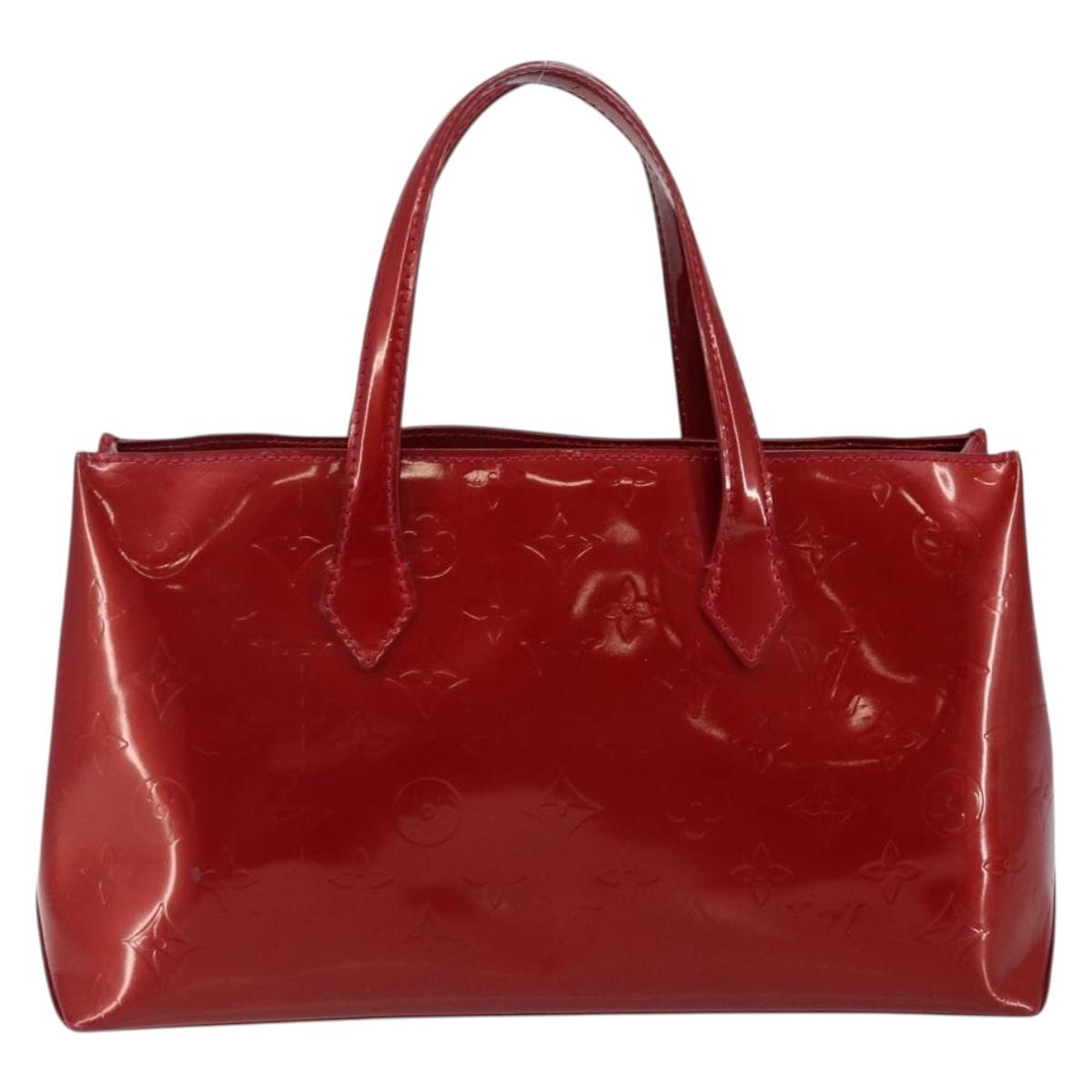 LOUIS VUITTON Monogram Vernis Wilshire PM Bag Pomme D'amour M93642 Auth 144468