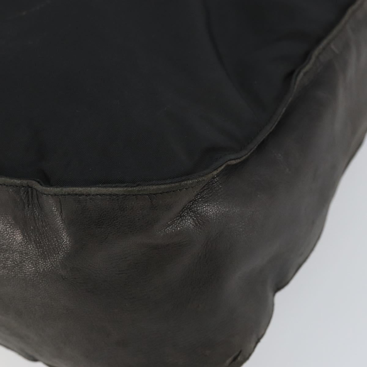 PRADA Shoulder Bag Nylon Black Silver Auth 144476