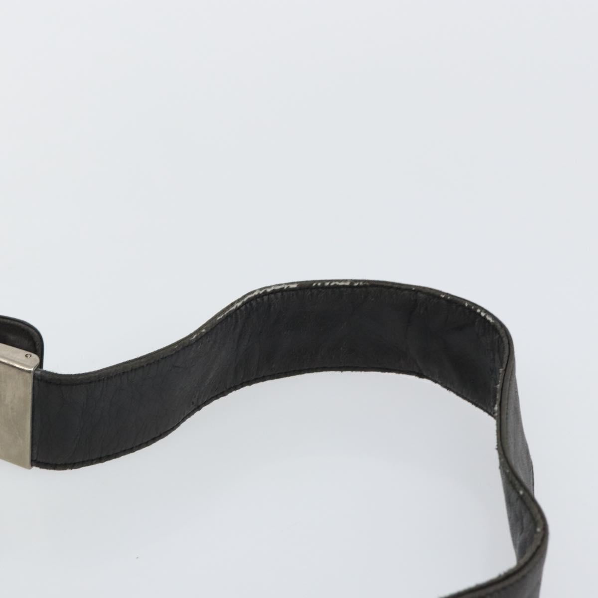 PRADA Shoulder Bag Nylon Black Silver Auth 144476