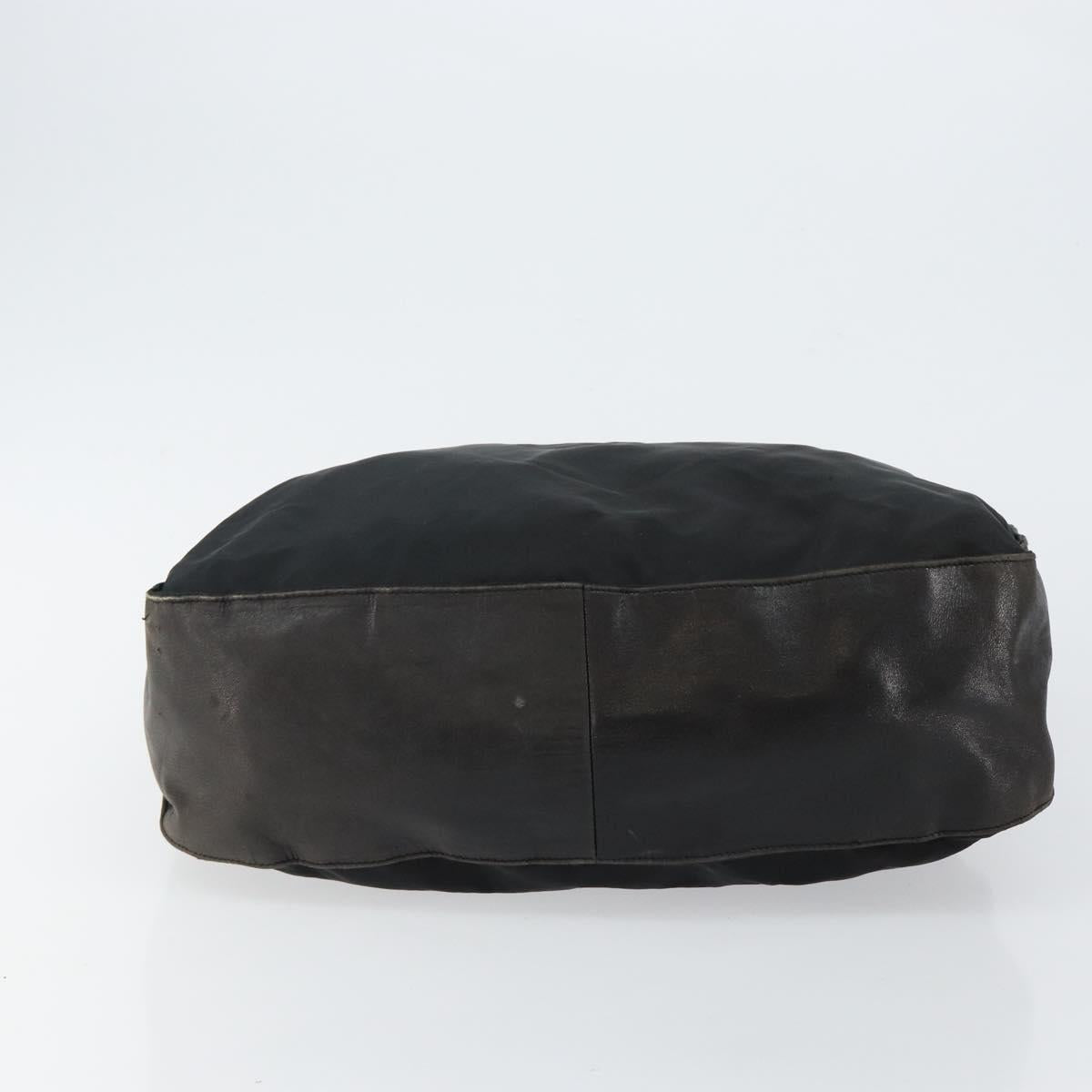 PRADA Shoulder Bag Nylon Black Silver Auth 144476