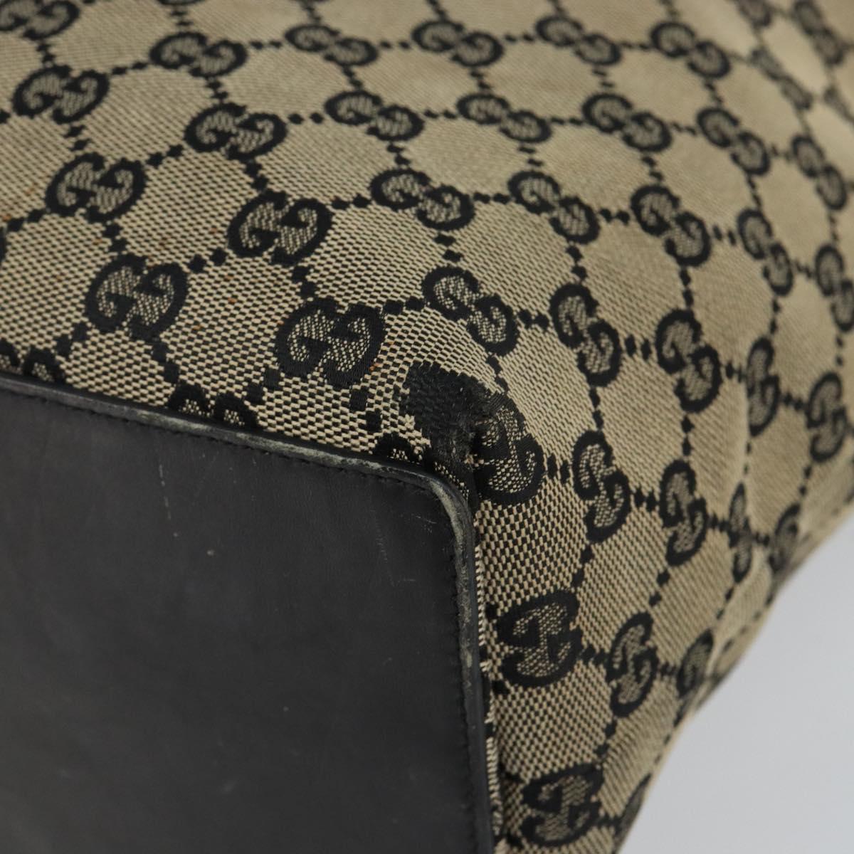 GUCCI GG Canvas Tote Bag Black Gold 002 1098 Auth 144478