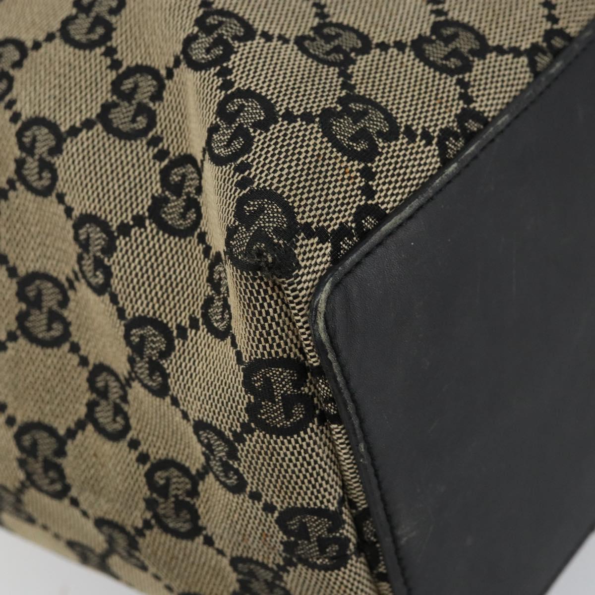 GUCCI GG Canvas Tote Bag Black Gold 002 1098 Auth 144478