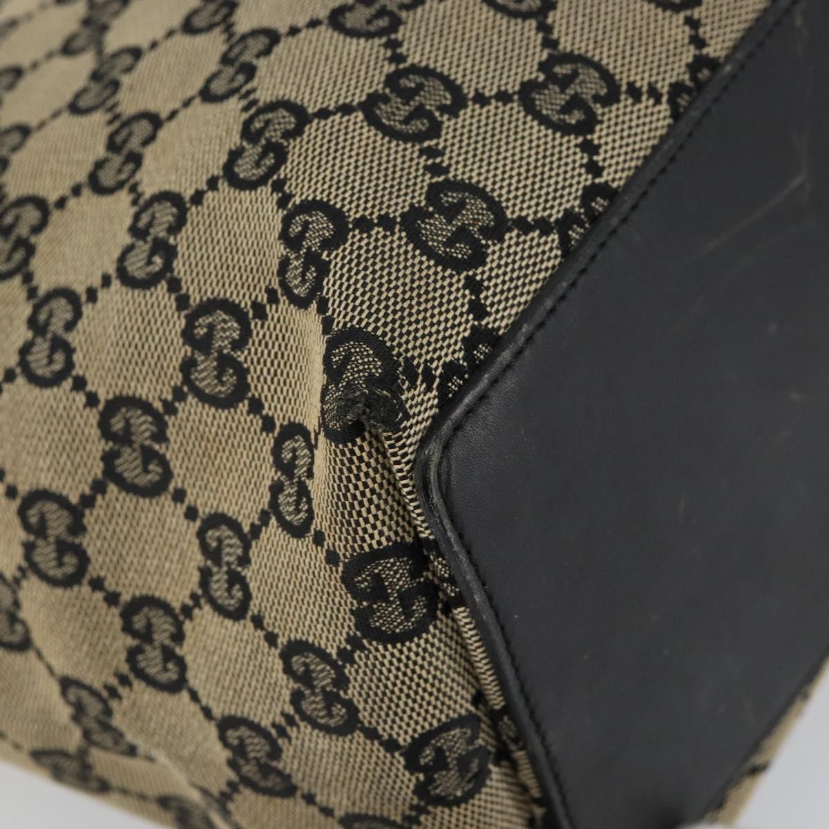 GUCCI GG Canvas Tote Bag Black Gold 002 1098 Auth 144478