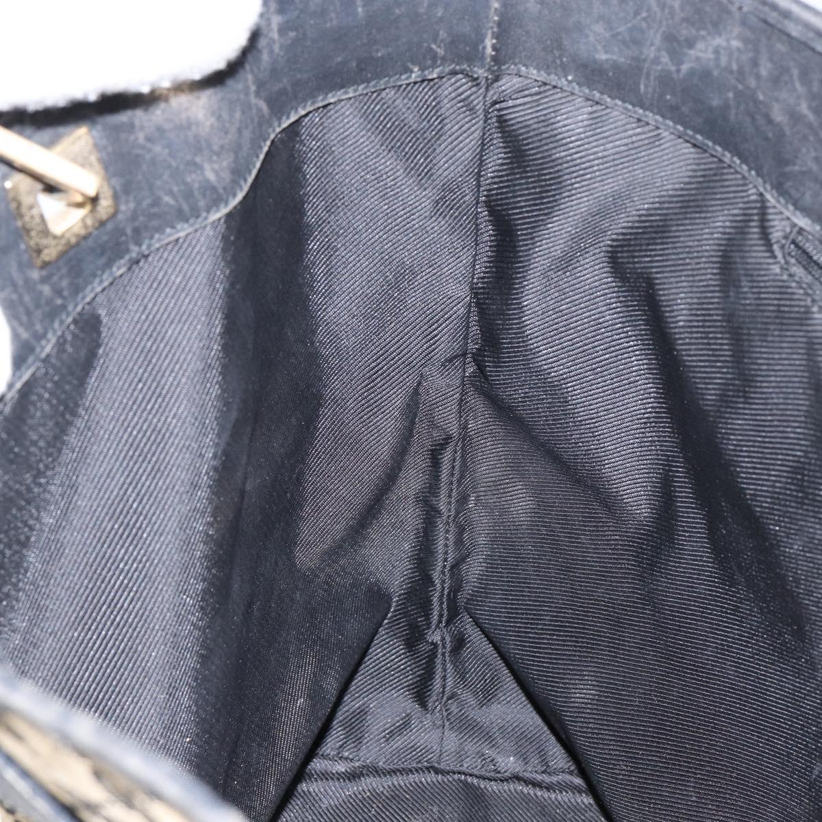 GUCCI GG Canvas Tote Bag Black Gold 002 1098 Auth 144478