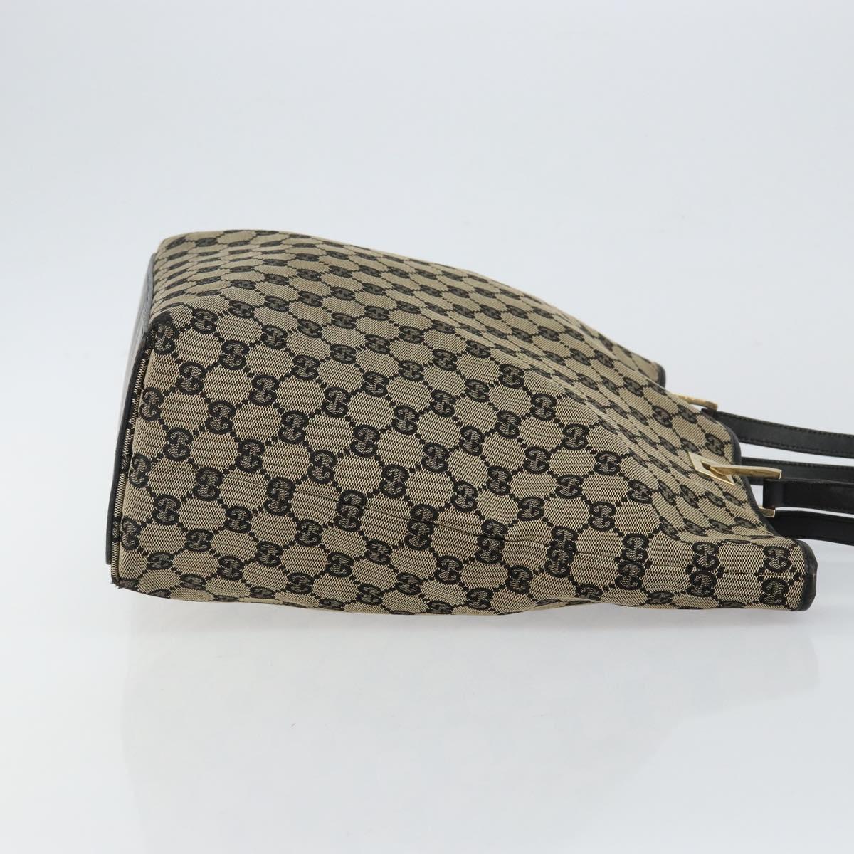 GUCCI GG Canvas Tote Bag Black Gold 002 1098 Auth 144478