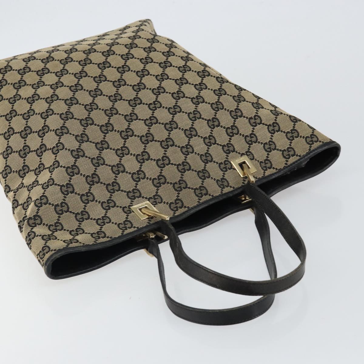 GUCCI GG Canvas Tote Bag Black Gold 002 1098 Auth 144478