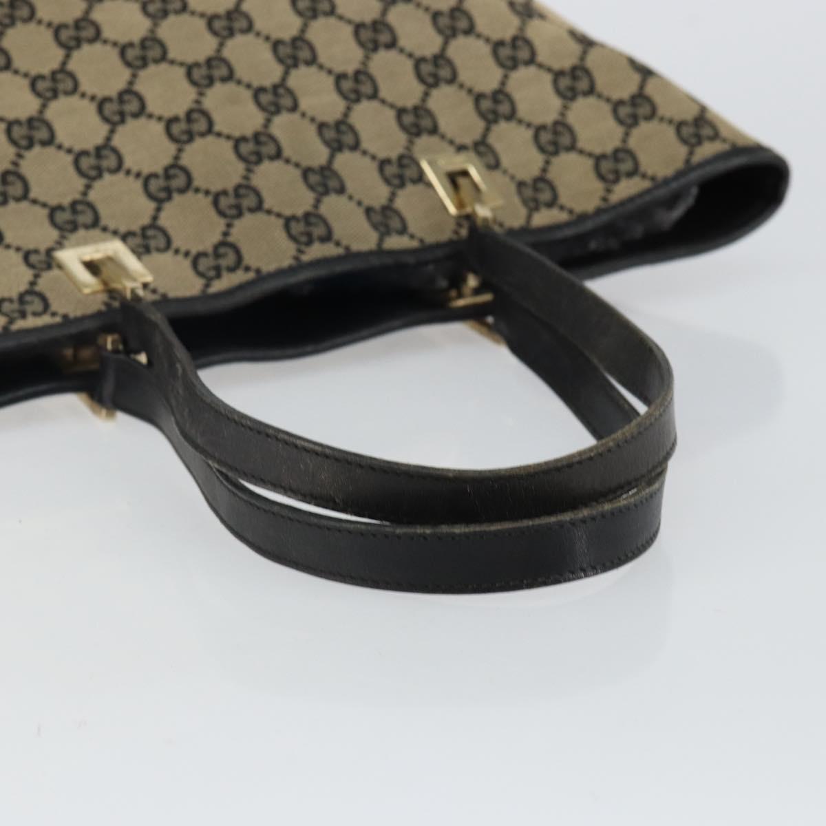 GUCCI GG Canvas Tote Bag Black Gold 002 1098 Auth 144478