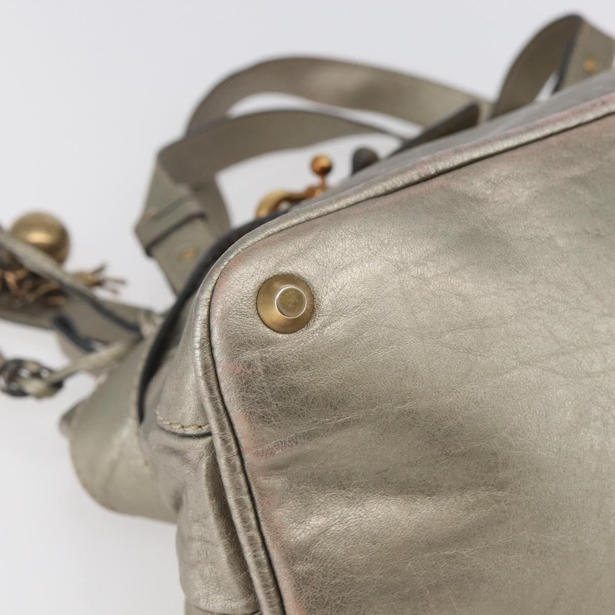 Chloe Kerala Hand Bag Leather Champagne Gold Auth 144479