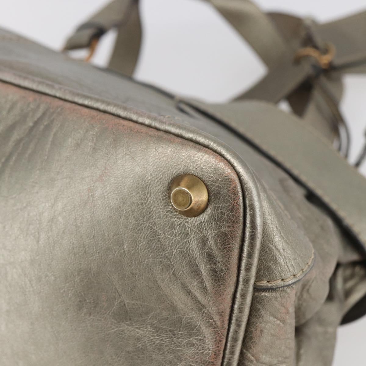 Chloe Kerala Hand Bag Leather Champagne Gold Auth 144479