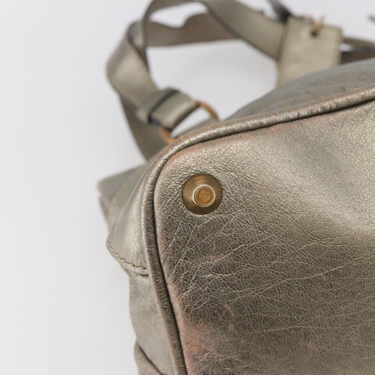 Chloe Kerala Hand Bag Leather Champagne Gold Auth 144479