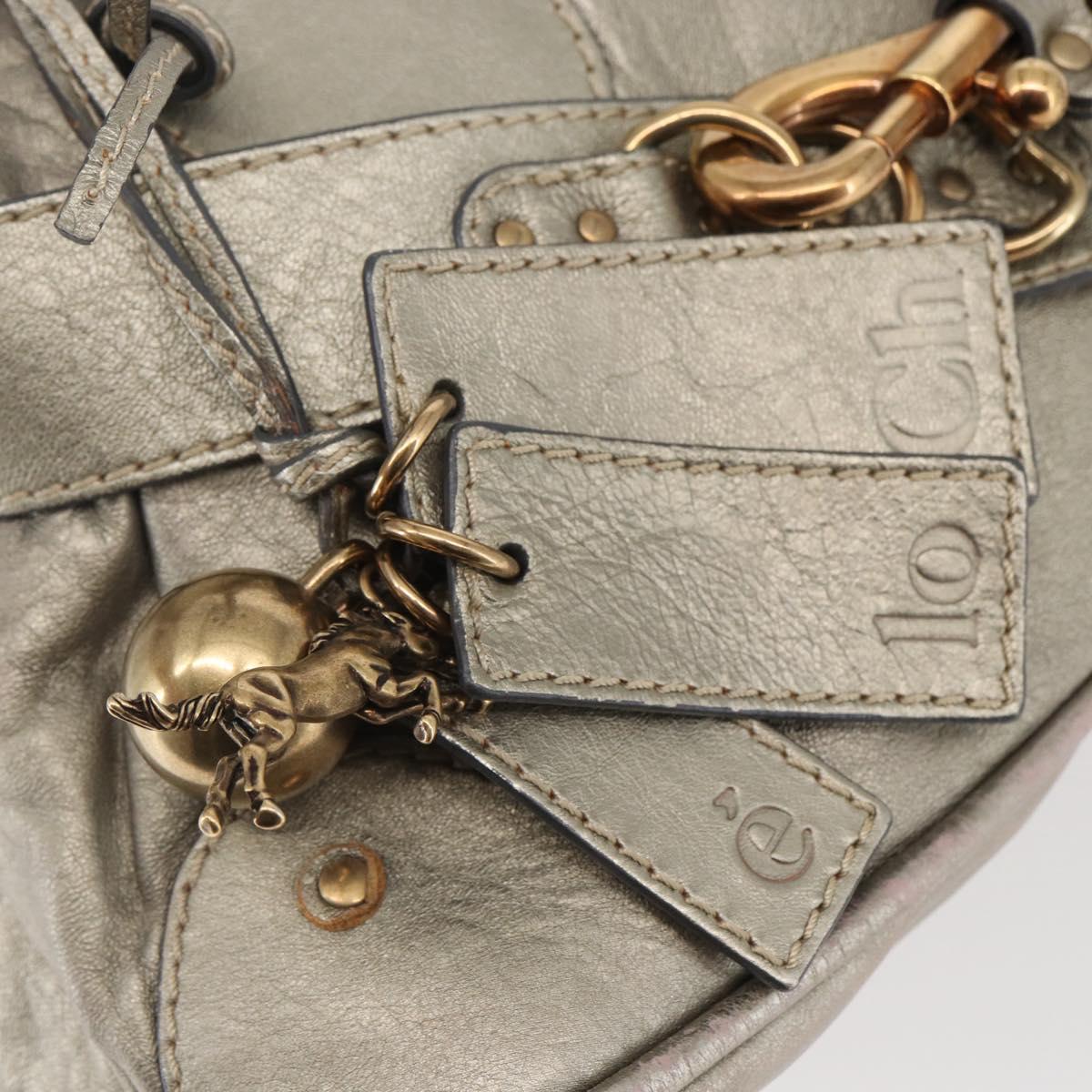 Chloe Kerala Hand Bag Leather Champagne Gold Auth 144479