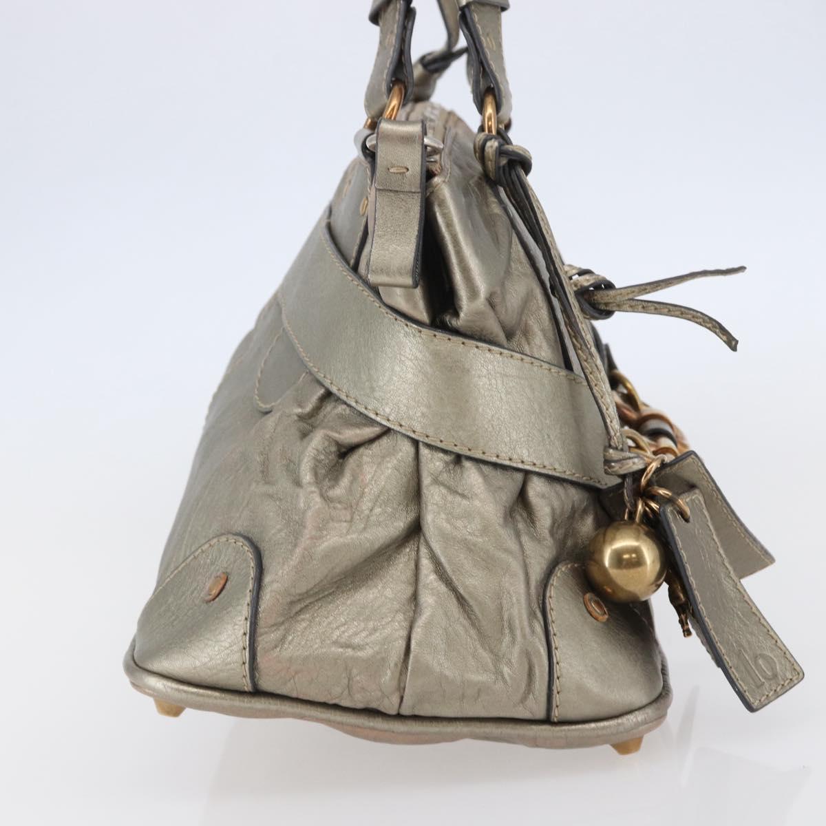 Chloe Kerala Hand Bag Leather Champagne Gold Auth 144479