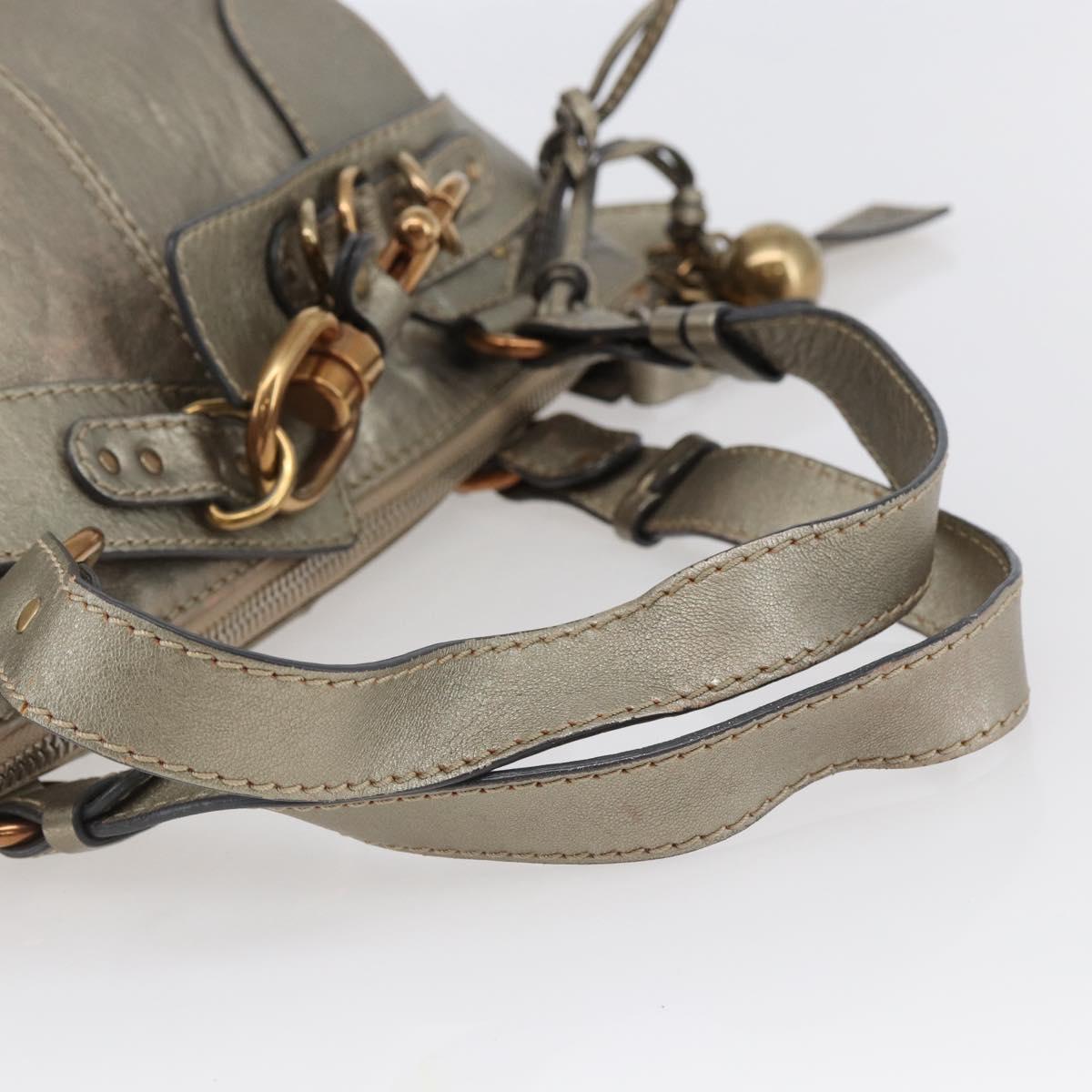 Chloe Kerala Hand Bag Leather Champagne Gold Auth 144479