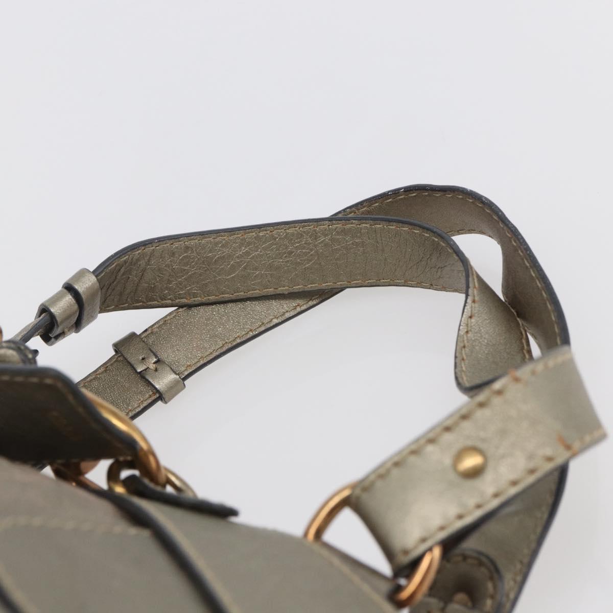 Chloe Kerala Hand Bag Leather Champagne Gold Auth 144479