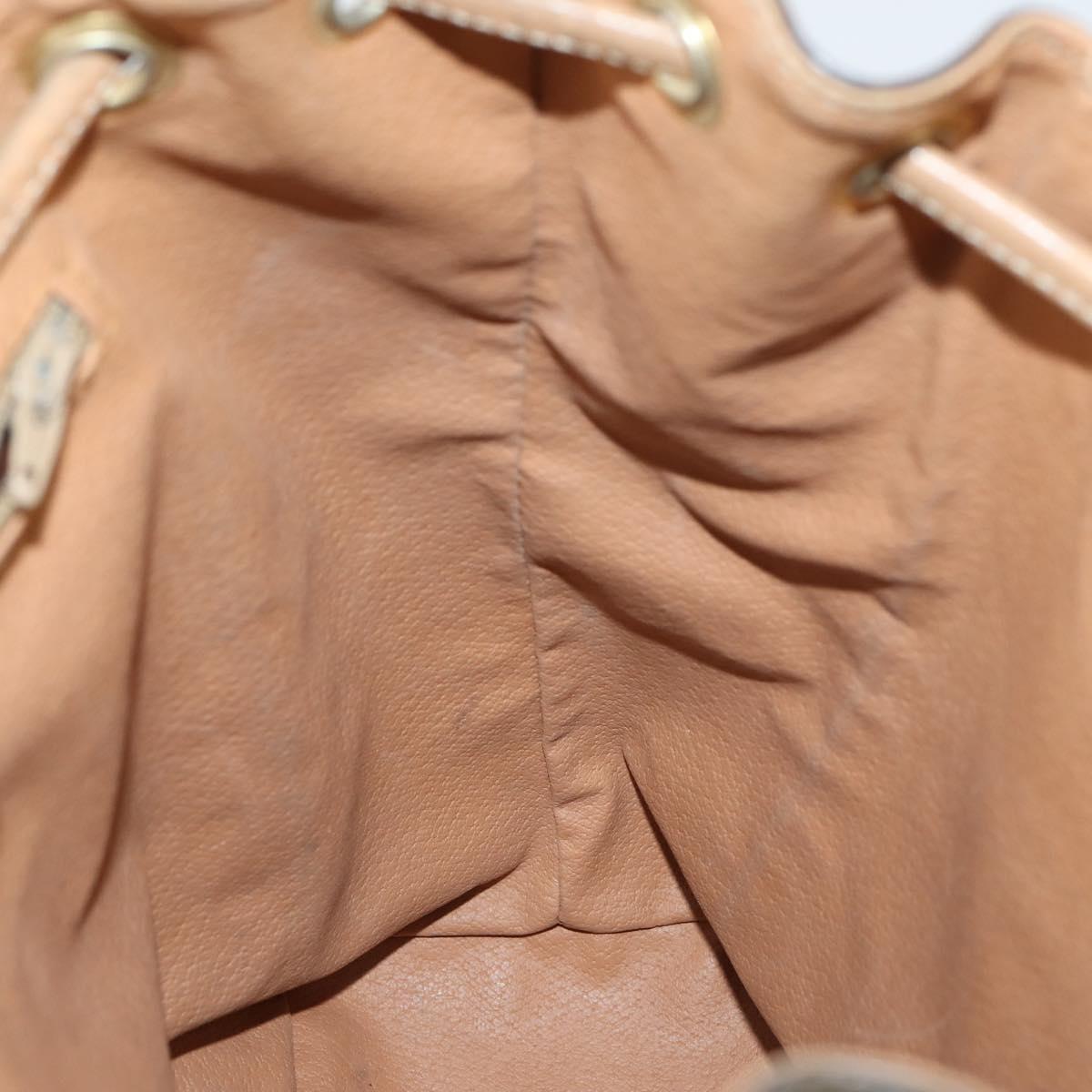 CELINE Macadam Canvas Backpack PVC Leather Brown Gold Auth 144490