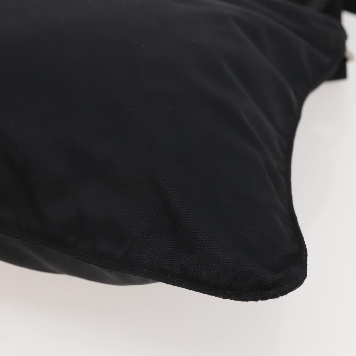 PRADA Shoulder Bag Nylon Black Silver Auth 144491