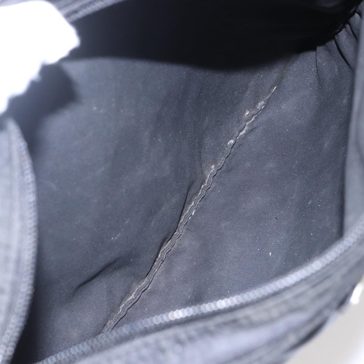 PRADA Shoulder Bag Nylon Black Silver Auth 144491