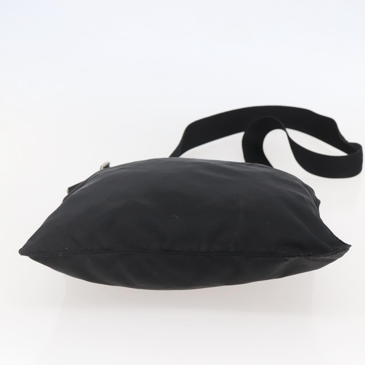 PRADA Shoulder Bag Nylon Black Silver Auth 144491