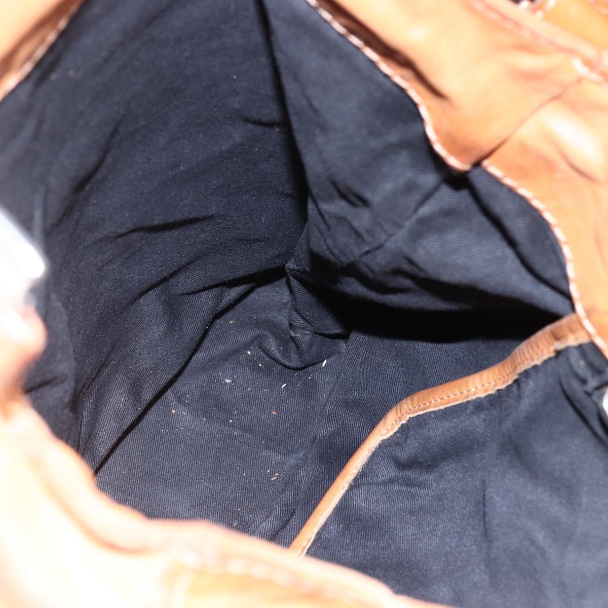 Chloe Betty Shoulder Bag Leather Brown Silver gold Auth 144492