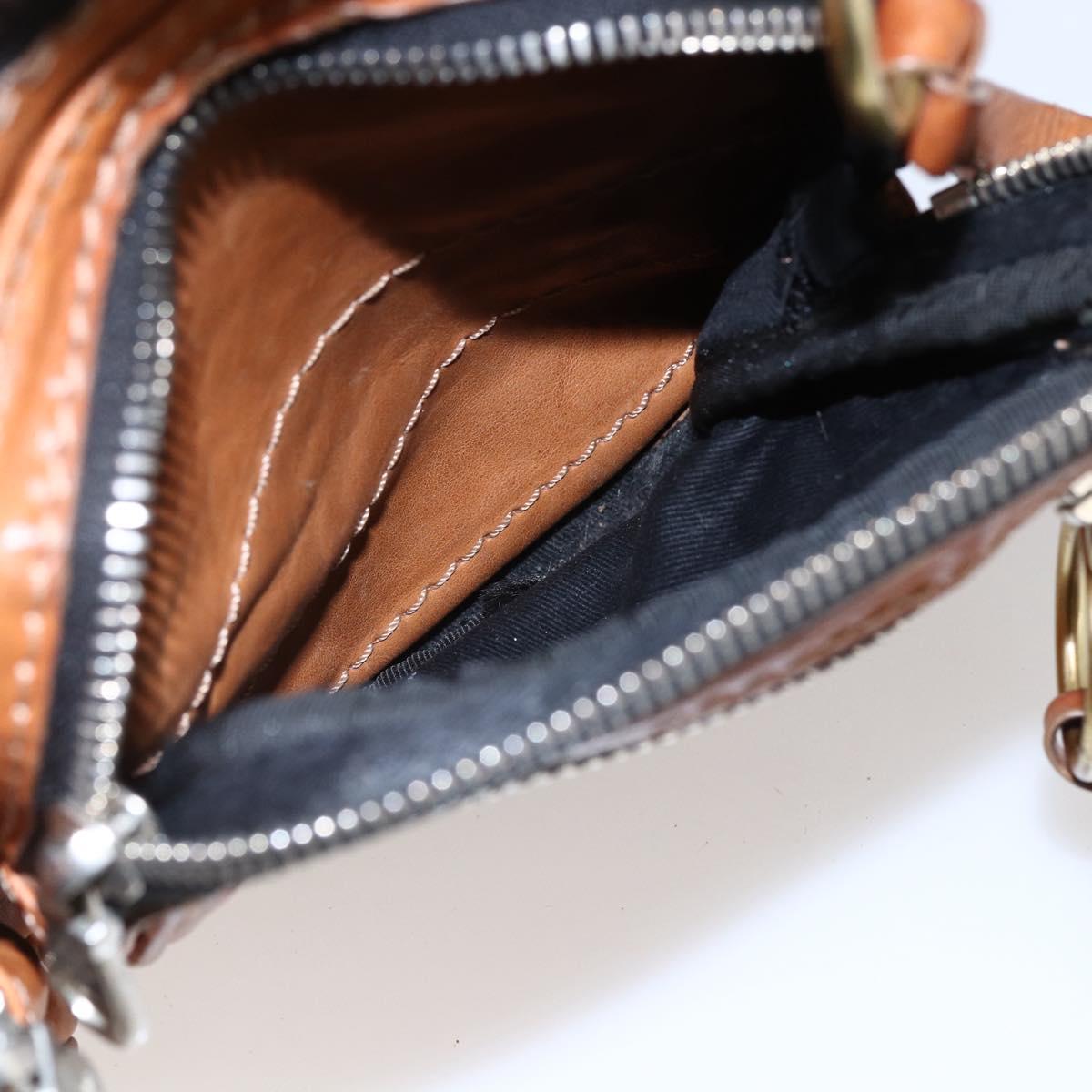 Chloe Betty Shoulder Bag Leather Brown Silver gold Auth 144492