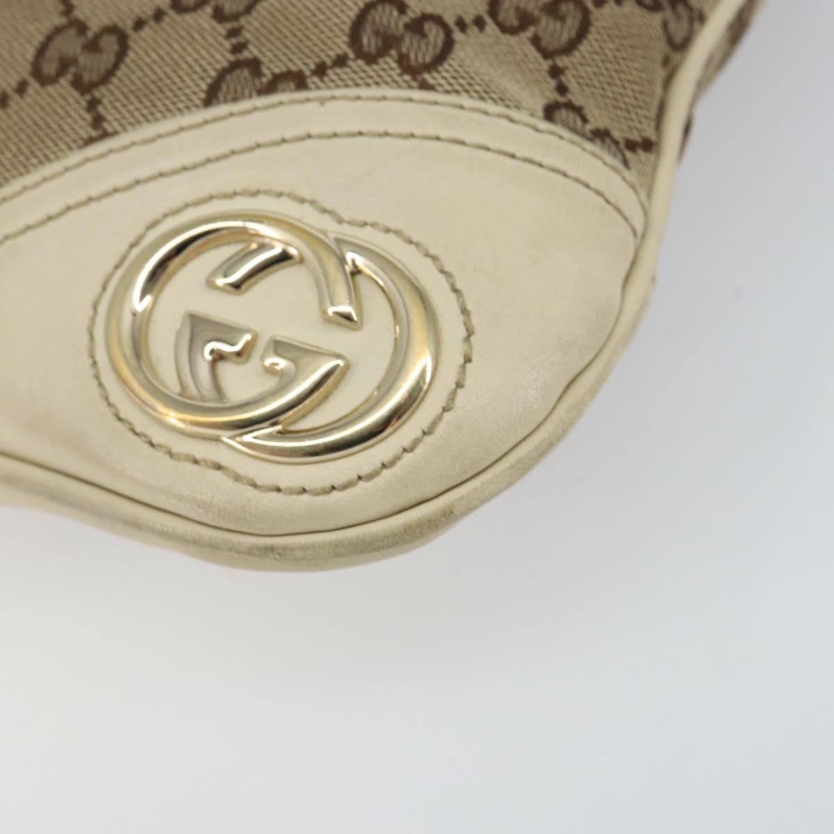 GUCCI GG Canvas Abbey Shoulder Bag Beige Gold 169947 Auth 144493