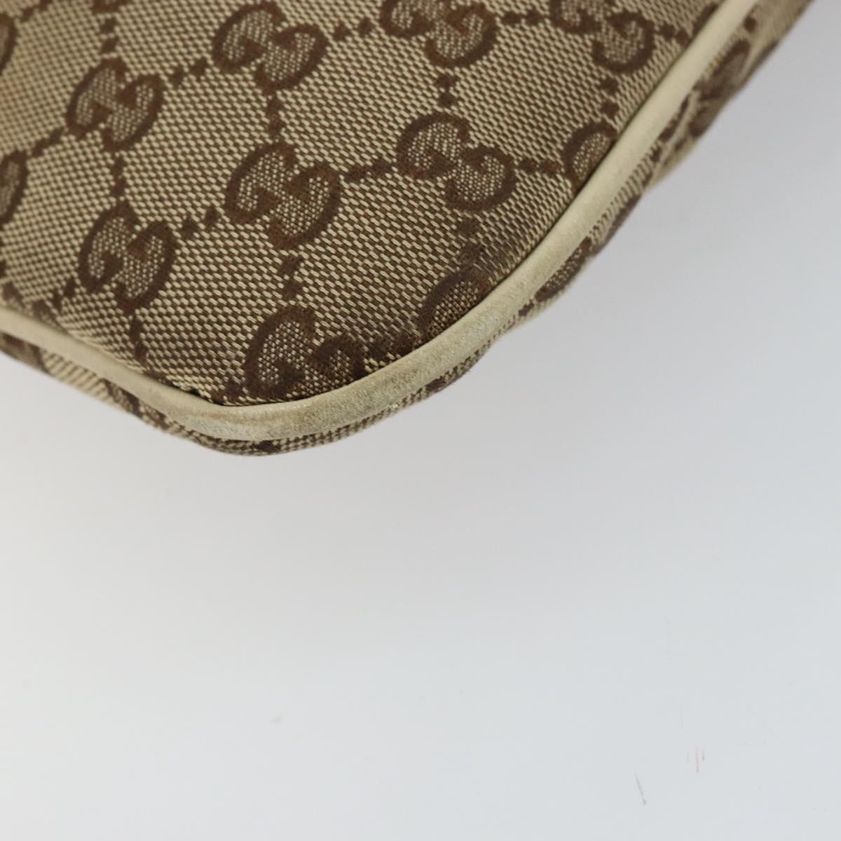 GUCCI GG Canvas Abbey Shoulder Bag Beige Gold 169947 Auth 144493