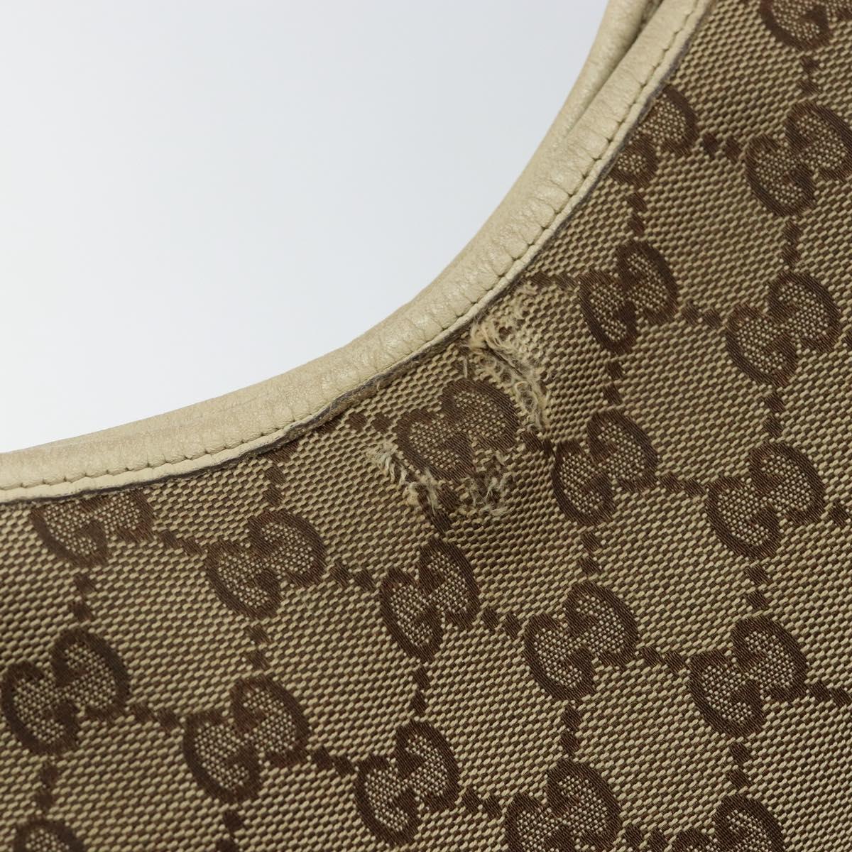 GUCCI GG Canvas Abbey Shoulder Bag Beige Gold 169947 Auth 144493