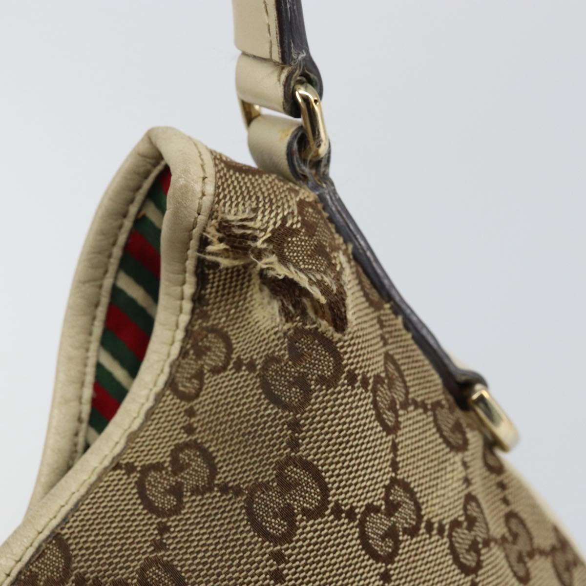 GUCCI GG Canvas Abbey Shoulder Bag Beige Gold 169947 Auth 144493