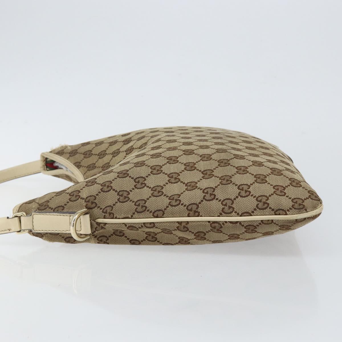GUCCI GG Canvas Abbey Shoulder Bag Beige Gold 169947 Auth 144493