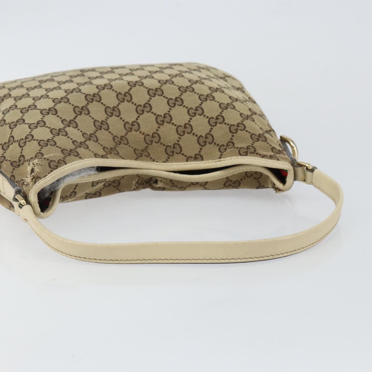 GUCCI GG Canvas Abbey Shoulder Bag Beige Gold 169947 Auth 144493