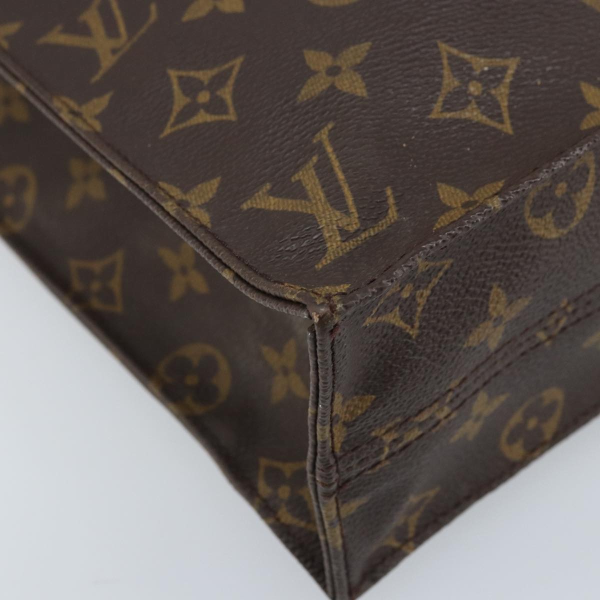 LOUIS VUITTON Monogram Sac Plat Hand Bag M51140 LV Auth 144500