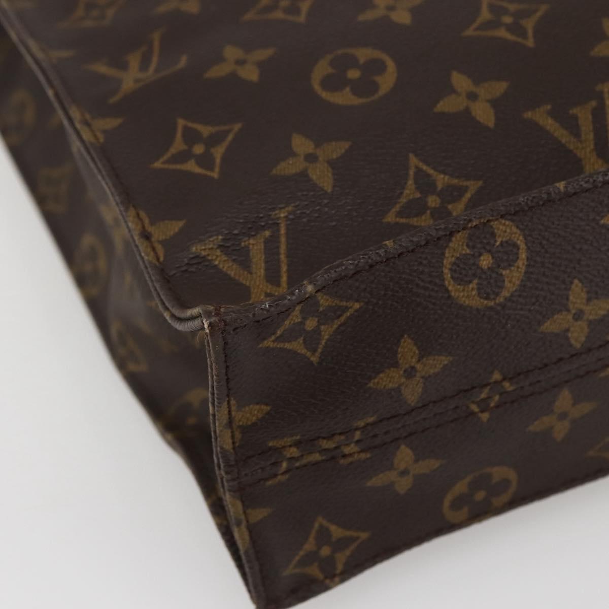 LOUIS VUITTON Monogram Sac Plat Hand Bag M51140 LV Auth 144500