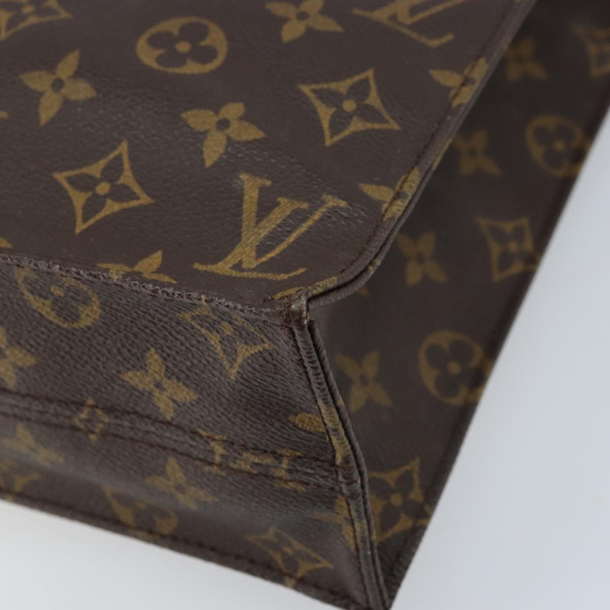 LOUIS VUITTON Monogram Sac Plat Hand Bag M51140 LV Auth 144500