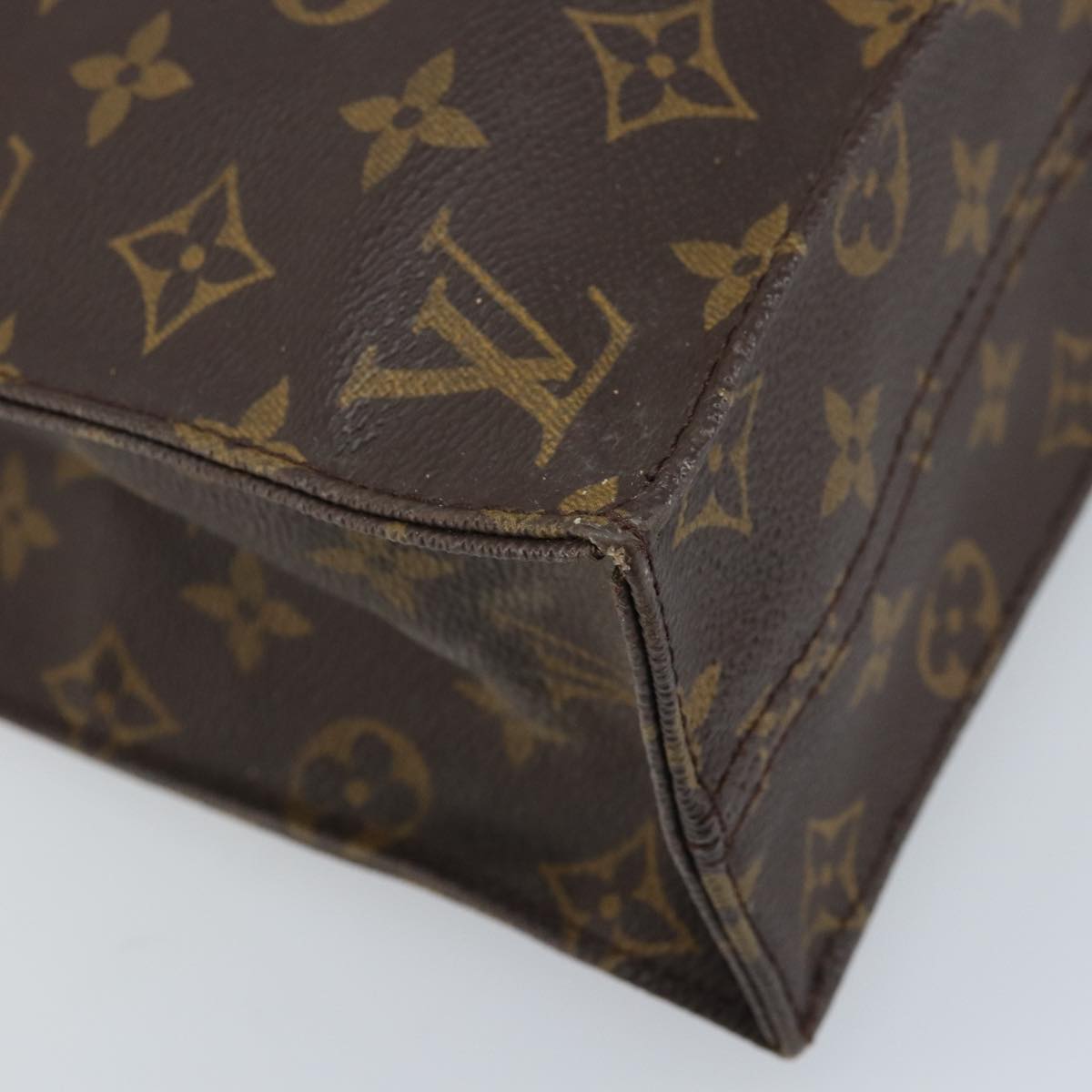 LOUIS VUITTON Monogram Sac Plat Hand Bag M51140 LV Auth 144500
