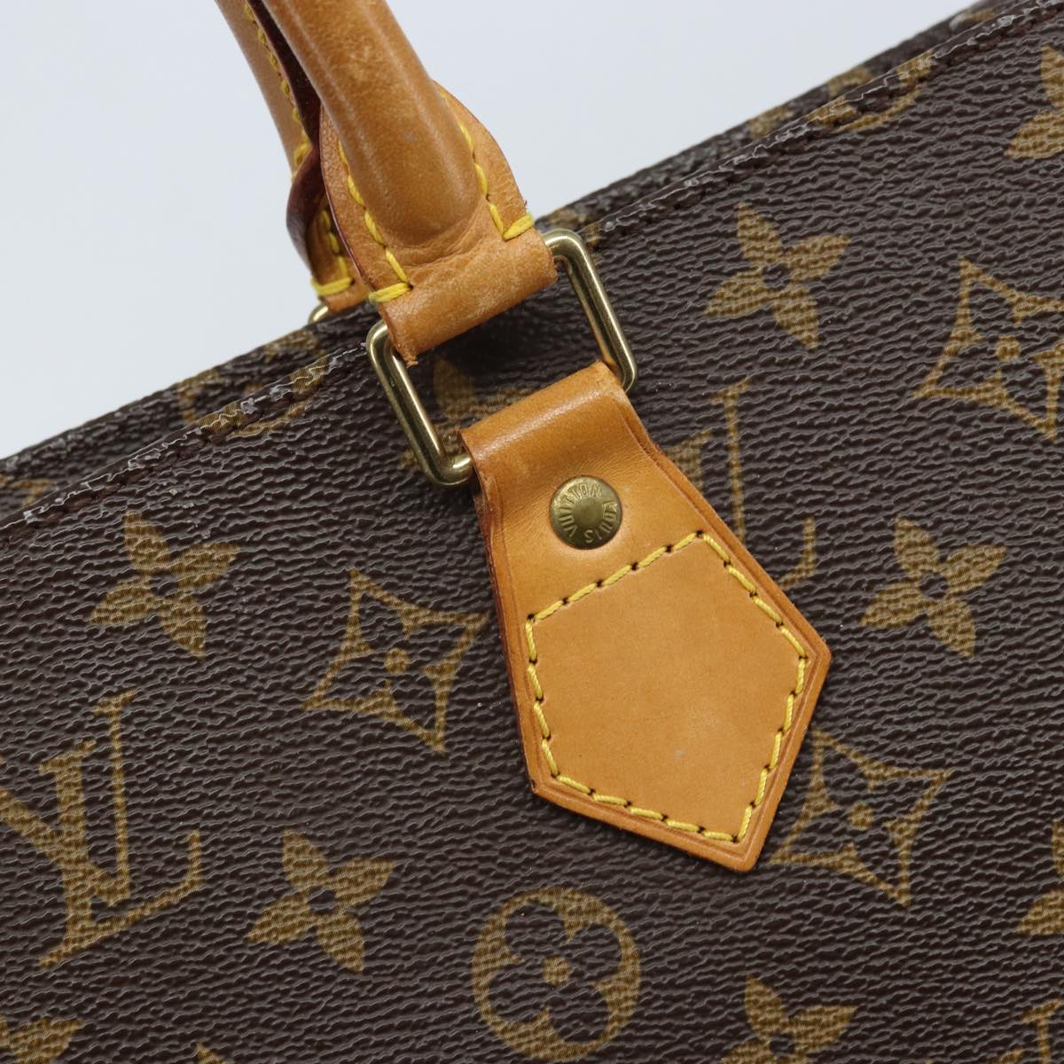 LOUIS VUITTON Monogram Sac Plat Hand Bag M51140 LV Auth 144500